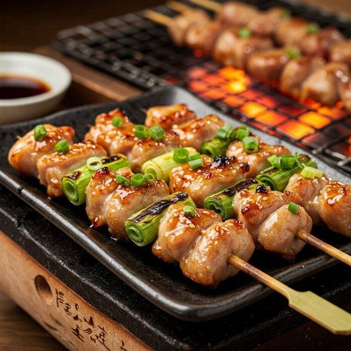 Gemini_Generated_Image_2gx63x2gx63x2gx6 Authentic Japanese chicken yakitori skewers with shiny tare glaze and perfect grill marks