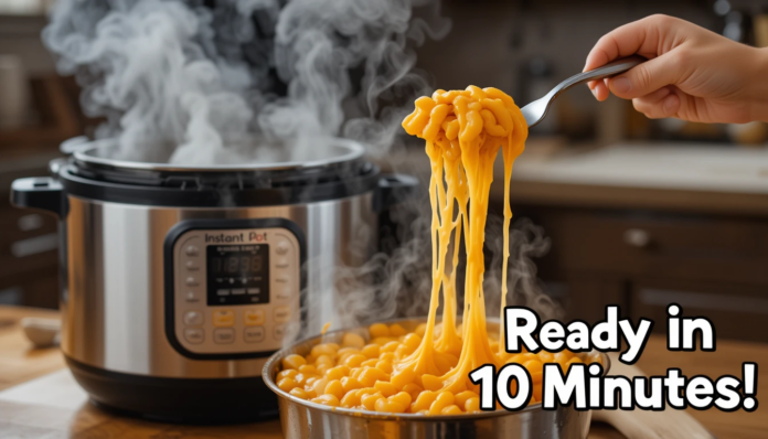 Gooey Instant Pot mac and cheese with stretchy cheese pull - kid-friendly 10-minute recipe