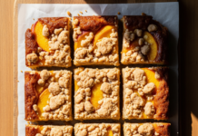 Homemade Peach Crumb Bars You’ll Regret Sharing