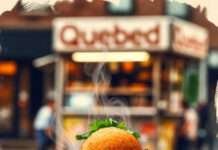 Falafel Recipe That’ll Ruin Store-Bought Forever a plate of golden falafel piled high, steam rising, with a Queens street backdrop—think food cart glow