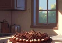 Eszterhazy Torta and the Cake That Made Me Feel Like a Fraud a fancy layered Eszterhazy Torta on a chipped Queens kitchen counter, warm afternoon lighting from a small window,